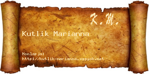 Kutlik Marianna névjegykártya